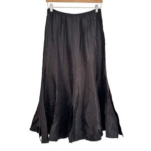 VTG Expo New‎ York Black Flare Split Hem Midi Skirt Womens L* Whimsigoth Witchy